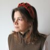 diadema rizada terciopelo naranja modelo adulta